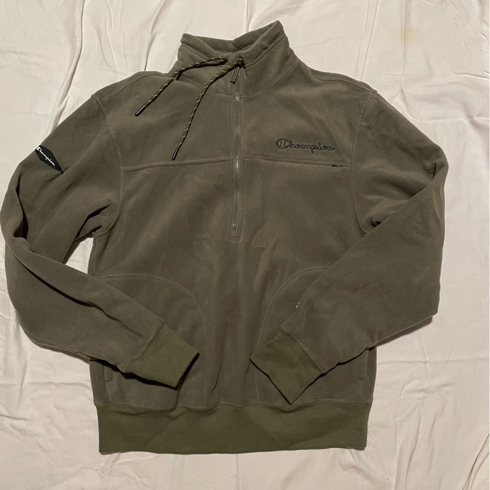 Army green champion quarter zip pullover